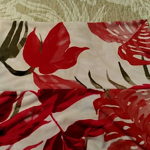 Honey And Lace Red And Green Floral Tropical Print Maxi Skirt Strapless Dress XS - Picture 6 of 6